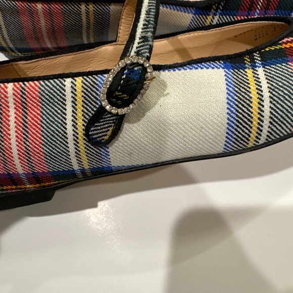 J.CREW ANAYA MARY JANE FLATS IN SNOWY STEWART TARTAN SIZE 7 - Picture 6 of 9